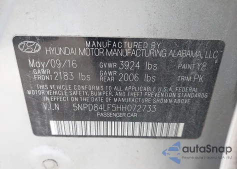 2017 Hyundai Elantra Limited из США, поврежденный, VIN 5NPD84LF5HH072733